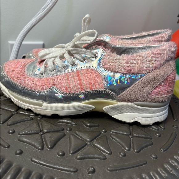 Chanel Pink Tweed Sneakers - Picture 4 of 7